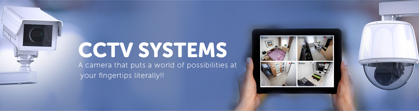 CCTV Systems — surveillance cameras and tablet monitoring