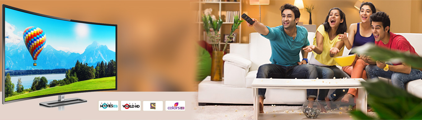 Family enjoying Digital Cable TV with Star Movies HD, Star World HD, Sony and Colors HD channels